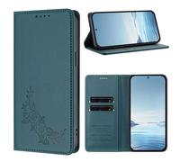 Rnrieyta for Honor 90 Lite Case Wallet RFID Blocking Flip Folio Flower Embossed PU Leather Stand Credit Card Holder Slots Magnetic Protective Phone Cover for Women