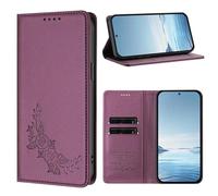 Rnrieyta for Honor Magic 6 Lite Case Wallet RFID Blocking Flip Folio Flower Embossed PU Leather Stand Credit Card Holder Slots Magnetic Protective Phone Cover for Women