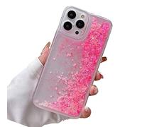 Rnrieyta Luminous Effect Moving Quicksand Back Case Cover for iPhone 13 Pro,Noctilucent Glow in the Dark Flowing Glitter Sparkle Liquid Clear Bumper