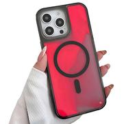 Rnrieyta Luminous Effect Moving Quicksand Magnetic Cover for iPhone 14 Pro Max,Case [Compatible with Magsafe] Noctilucent Glow in the Dark Flowing Glitter Sparkle Liquid Clear Bumper