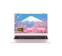 RNRUO 2025 Pink Laptop, Pentium Gold 6500Y Processor(Up to 3.4 GHz),16GB RAM 512GB SSD,14 Inch FHD IPS Display, 5000mAh Battery,Type-C,Portable Laptops Computer for Business Office