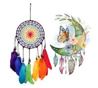 RNSKFG 1 Piece Of Colorful Tassel Dream Catcher, 1 Piece Of Butterfly Dream Catcher Wall Sticker, Wall Yellow Video, Home Accessories, Suitable For Living Room, Bedroom, Entrance.