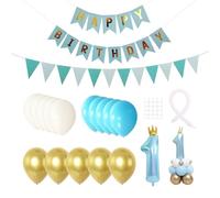 RNSKFG 1 Set Of 1 Year Old Themed Balloons And 1 Birthday Banner, Creative Decorative Balloons, Minimalist Letters Pull Flags, Children'S Party Decorations.