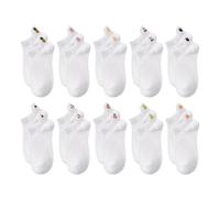 RNSKFG 10 Pairs Of Light Mouth Women'S Boat Socks, Interesting Socks, Fruit Printed Socks, Thin Short Tube Socks.