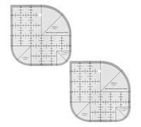 RNSKFG 2 Pieces Multi-Function Sewing Ruler, Adjustable Angle Tool, Angle Measurement Tool, With Scale Positioning Ruler.