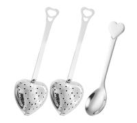 RNSKFG 2 Pieces Of Love Handle Tea Leak And 1 Piece Of Love Spoon, Loose Tea Tea Brewer, Stainless Steel Tea Filter, Creative Tea Brewer, Tea Brewing Tool.