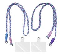 RNSKFG 2 Pieces Of Mobile Phone Rope And 2 Pieces Of Mobile Phone Gaskets, Woven Mobile Phone Pendants, Portable And Anti-Loss Lanyard, Suitable For Mobile Phone Cases, Keys, And Card Bags.