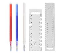 RNSKFG 2 Pieces Of Patchwork Ruler And 3 High Temperature Disappearing Pens, Diy Sewing Accessories, Tailoring Tools, Portable Measurement Tools.