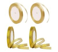 RNSKFG 2 Rolls Of Glitter Ribbons And 2 Rolls Of Champagne Gold Ribbons, Flower Packaging Ribbons, Gift Ribbons, Decorative Ribbons, Ele Minimalist Ribbons.