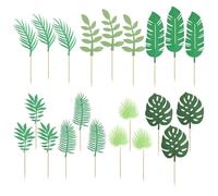RNSKFG 21 Pieces Of Tropical Leaf Cake Card Insertion, Cupcake Ornaments, Cake Decoration Card Insertion, Cake Decoration Accessories.