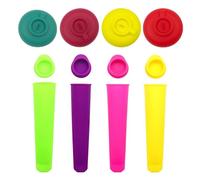 RNSKFG 4 Disc-Shaped Ice Cream Holders And 4 Strip-Shaped Ice Cream Molds, Silicone Popsicle Stands, Ice Cream Holders, Creative Ice Cream Molds (Multi-Color).