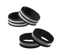 RNSKFG 4 Pieces Of Black Reflective Belt, Elastic Wristband, Outdoor Sports Reflective Bracelet, Cycling Reflective Arm Ring, Safety Protection Supplies.