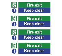 RNSKFG 4 Pieces Of Public Safety Stickers, Stairwell Exit Label Stickers, Self-Adhesive Fire Exit Signs, Suitable For Shopping Malls And Streets.
