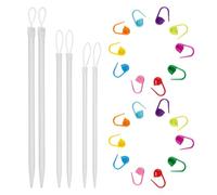 RNSKFG 6 Knitting Needles And 20 Pieces Of Marking Buckles, Colorful Aluminum Knitting Needles, Handmade Diy Needle Threaders, Portable Knitting Tools.
