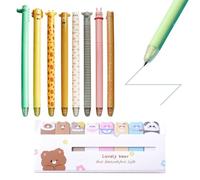 RNSKFG 8 Rotating Erasable Pens And 1 Set Of Sticky Notes, Student Stationery, Cartoon Animal-Shaped Neutral Pens, Writing Supplies.