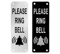 RNSKFG For 2 Pieces, Please Click The Bell Sign, Aluminum Indicator Sticker, Doorbell Prompt Sign, Suitable For Offices And Public Places.