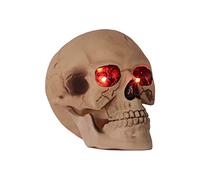 RNSUNH LED Skull Statue with Light Up Eyes - Life Size Human Skull Light for Horror Haunted House, Party Decor, Halloween Decor