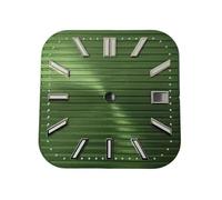RNSZKIPJ 29.5MM Square Stripe Silver Stud Dial Pin Green Luminous for Japanese NH35/NH36 Movement(Sunpatterngreensilvernails)