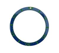 RNSZKIPJ 38mm*31.5mm SUB Bezel Green Flat Watch Bezel Insert Ceramic Case Outer Bezel(Full Scale Dot Blue Circle)