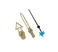 RNSZKIPJ Gold-Rimmed White Three-Needle Pointer with Green Luminous Fish and Seconds, Suitable for NH35/36/4R/7S Movement(812.512.5mm Gold Edge White Blue Turtle Second)