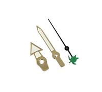 RNSZKIPJ Gold-Rimmed White Three-Needle Pointer with Green Luminous Fish and Seconds, Suitable for NH35/36/4R/7S Movement(812.512.5mm Gold Edge White Green Turtle Second)