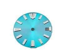 RNSZKIPJ The New Sun Pattern Literally 28.5MM Green Luminous Metal dial is Fit for NH35/36 Movement(Lightblue)