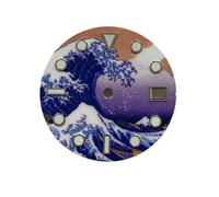 RNSZKIPJ Watch Accessories 28.5mm Blue Luminous Kanagawa Surfing Suitable for All NH35 Watch dials