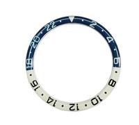 RNSZKIPJ Watch Accessories Round Edge arc Blue Luminous Glue Flat Aluminum Ring Mouth Color Matching Ring Mouth Outer Diameter 38MM Inner Diameter 31.3MM(GMTWhiteDarkBlue)
