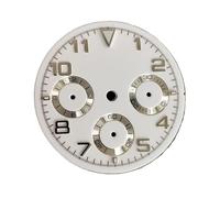 RNSZKIPJ Watch dial 29.5mm Quartz dial Green Luminous Suitable for VK63 Quartz Movement Watch Accessories(Whiteplate+SilverEye)
