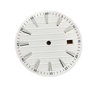 RNSZKIPJ Watch Dial Assembly Fit for NH35 Dial Literal 33.5mm Green Luminous Dial Literal Watch Accessories(SilverNailWhiteDial)