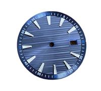 RNSZKIPJ Watch Dial Assembly Fit for NH35 Dial Literal 33.5mm Green Luminous Dial Literal Watch Accessories(Silvernailwoodbluedial)