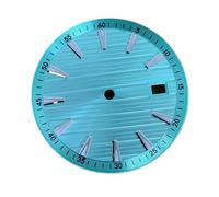 RNSZKIPJ Watch Dial Assembly Fit for NH35 Dial Literal 33.5mm Green Luminous Dial Literal Watch Accessories(SilverNailLightBlueDial)