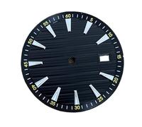 RNSZKIPJ Watch Dial Assembly Fit for NH35 Dial Literal 33.5mm Green Luminous Dial Literal Watch Accessories(SilvernailBlackYellowworddial)