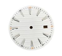 RNSZKIPJ Watch Dial Assembly Fit for NH35 Dial Literal 33.5mm Green Luminous Dial Literal Watch Accessories(SilverNailWhiteOrangeDial)
