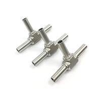 RNUMLIG 1 pc 6 8 10 12 14 16 18 mm 1/4" 3/8" 1/2" 3/4" 1" OD Auto Weld Tee 3 Ways 316L Stainelss Steel Pipe Fitting BA Grade(316L 1 25.4 Tee)