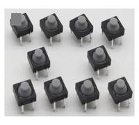 RNUMLIGH 20pcs/lot 8x8x5MM 4PIN G77 Conductive Silicone Soundless Tactile Tact Push Button Switch Self-reset RNUMLIGH