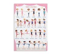 RNUMLIGH Ballet Fundamentals Chart 5 Basic Positions Feet Arms Poses Colorful Educational Wall-Art for Studio 8 X 12 in