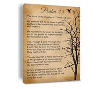 RNUMLIGH Baptism Gift Idea - Psalm 23 The Lord is My Shepherd Canvas Wall-Art, Scripture Print for Godchild, Nursery, Christian Home Decor(Framed,08x12inch(20x30cm))