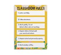 RNUMLIGH Canvas Wall-Art For Classroom Rules And Expectations Preschool Kindergarten Elementary School Behavior Chart Decor(Framed,12x18inch(30x45cm))