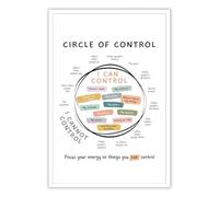 RNUMLIGH Circle of Control Poster for Anxiety & Worry, What I Can & Cannot Tool, Counselor Office & Calm Down Corner Decor(Unframed,12x18inch(30x45cm))