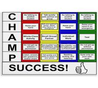 RNUMLIGH Classroom Management Tool CHAMPS Behavior System Poster Expectations Chart Educational Art for School Counseling(Framed,12x18inch(30x45cm))
