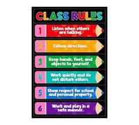 RNUMLIGH Classroom Rules Poster Educational Decor for Teachers Preschool Kindergarten Elementary School Back to Supplies Wall-Art(Unframed,16x24inch(40x60cm))