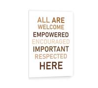 RNUMLIGH Diversity and Inclusion Classroom Decor, All Are Welcome Inspirational Wall-Art, Equality Canvas Poster for School, Teacher Gift(Unframed,08x12inch(20x30cm))