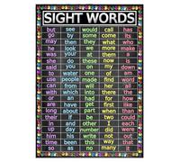 RNUMLIGH Educational Posters for Classroom: Sight Words Learning Charts, Laminated Kindergarten & First Grade Reading Decor, Homeschool Must Have (Framed,08x12inch(20x30cm))