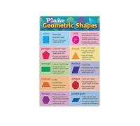 RNUMLIGH Geometric Shapes Poster, 2D Educational Chart for, Math Learning Wall-Art for Classroom, Homeschool(Unframed,12x18inch(30x45cm))