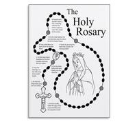 RNUMLIGH How to Pray the Rosary Poster Catholic Devotional Art and Step by Prayer Guide(Unframed,12x18inch(30x45cm))