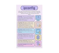 RNUMLIGH IT Office Decor Poster IPConfig Troubleshooting Command Reference Canvas Wall-Art for Tech Support Network Admin Home Cheat Sheet Visual Guide(Unframed,16x24inch(40x60cm))