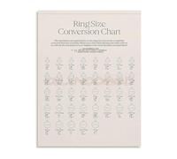 RNUMLIGH Jewelers Reference Guide International Ring Size Chart Poster Canvas Wall-Art for Studio Office Decor Ready to Hang(Unframed,12x18inch(30x45cm))