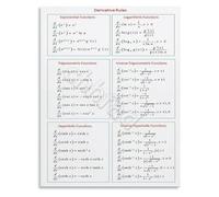 RNUMLIGH Math Classroom Decor Calculus Derivative Rules Poster Formulas Chart Educational Wall-Art for University(Unframed,16x24inch(40x60cm))