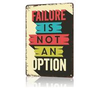 RNUMLIGH Metal Sign Failure Is Not An Option School Tin Panel For Laundry Room Balcony Wall 8 X 12 inch